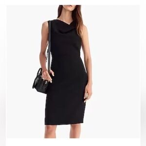 J. Crew Cowl Neck Sheath Black Dress